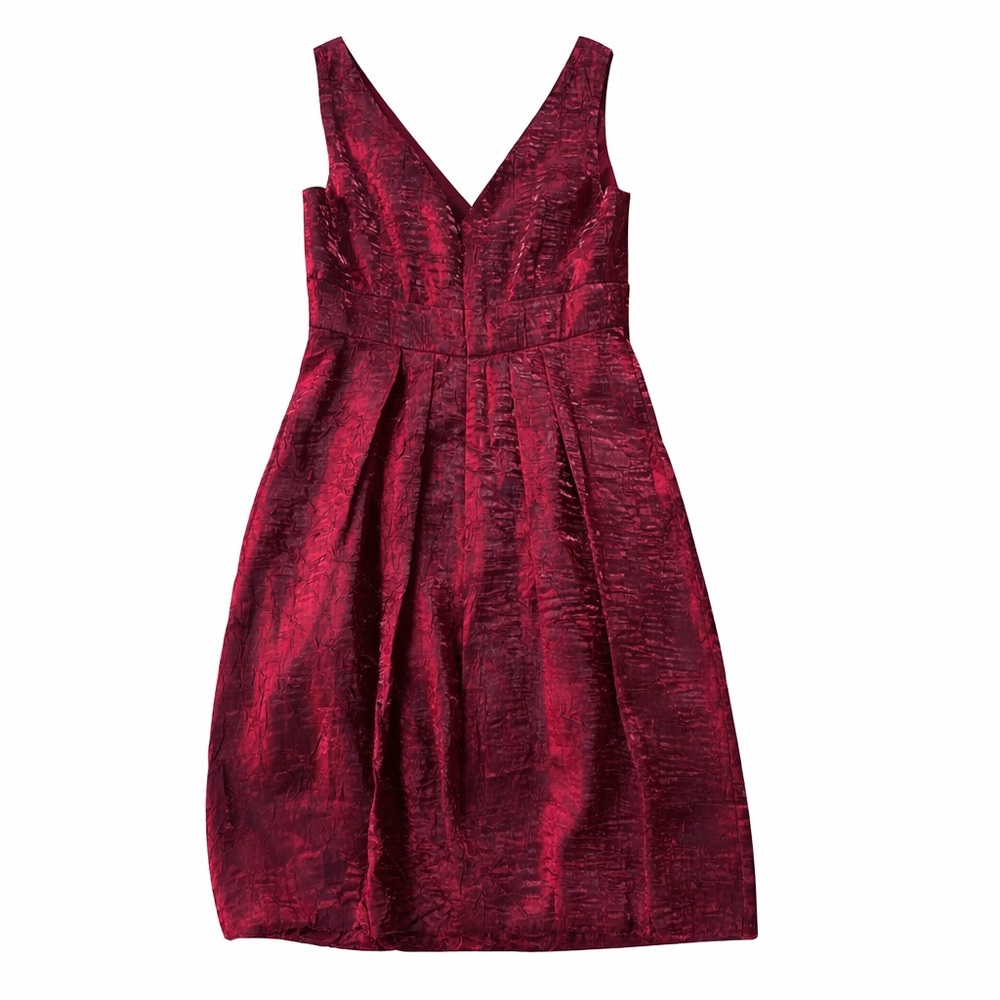 Barami Elegant Burgundy Sleeveless Bubble Dress Preppy College Game Day size 6